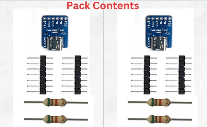 Walk On Air USB Type-C Breakout Female Connector (Receptacle) | 6 Pin USB C Female Socket to 2.54mm Breakout Board | Type C PCB Development Board (Pack of2) Walk On Air USB Type-C Breakout Female Connector (Receptacle) | 6 Pin USB C Female Socket to 2.54mm Breakout Board | Type C PCB Development Board (Pack of2)