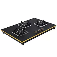 Shine Gold Three Burner Gas Stove | Hob Top Auto Ignition