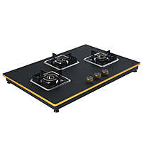Shine Gold Three Burner Gas Stove | Hob Top Auto Ignition