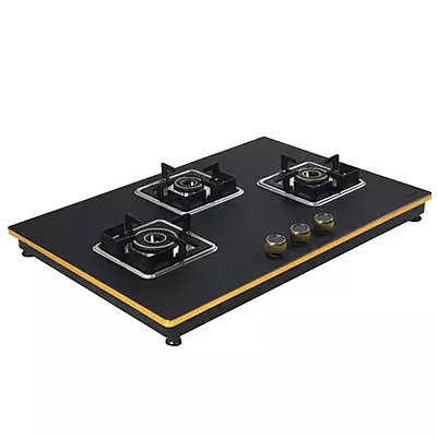 Shine Gold Three Burner Gas Stove | Hob Top Auto Ignition