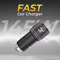 Just Corseca SSPEED JST976 145W Dual-Port Car Charger – Super Fast Charging | USB Ports