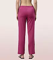Enamor Essentials Womens E014-Mid Rise Slim Fit Basic Straight Leg Lounge Pants