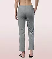 Enamor Essentials Womens E014-Mid Rise Slim Fit Basic Straight Leg Lounge Pants