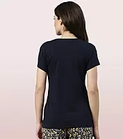 Enamor Essentials Womens E047-Short Sleeve Crew Neck Slim Fit Stretch Cotton Tee