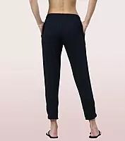 Enamor Essentials Printed Tapered Lounge Pants With Self Fabric Drawstring With Metal Ends E048