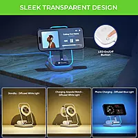 UltraProlink UM1006CRWHT - Vylis Crystal 3 in 1 Wireless Charging Dock with Adapter