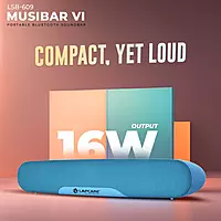 Musi Bar VI LSB-609 16W Portable Bluetooth Soundbar – BT 5.3 | Stereo Sound