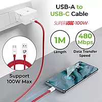 UltraProlink UL1216RD-0100 - USB A to C Supervooc Cable Volo 100