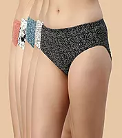 Enamor CH03-Cotton Classic Antimicrobial And Stain Release Finish Hipster Panty-Pack of 5