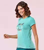 Enamor Essentials Womens E147-Short Sleeve Crew Neck Slim Fit Stretch Cotton Tee