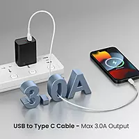 Portronics Konnect Core 3 USB-A to Micro Fast Charging Cable – 3.0A Max Output, Inbuilt Cable Management Hook | Fast Data Sync | White