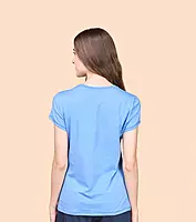 Enamor Essentials Womens E147-Short Sleeve Crew Neck Slim Fit Stretch Cotton Tee