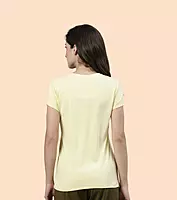 Enamor Essentials Womens E147-Short Sleeve Crew Neck Slim Fit Stretch Cotton Tee