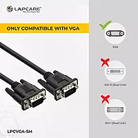 Lapcare VGA Cable – Reliable Video Connection for PCs, Monitors & Projectors