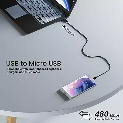 CABLE AMBRANE BRAIDED MICRO USB BCM-C10