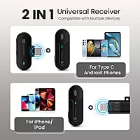 Vlogmate 2 Dual Wireless Microphone – Type-C & 8-Pin Receiver | Noise Cancellation | Charging Case