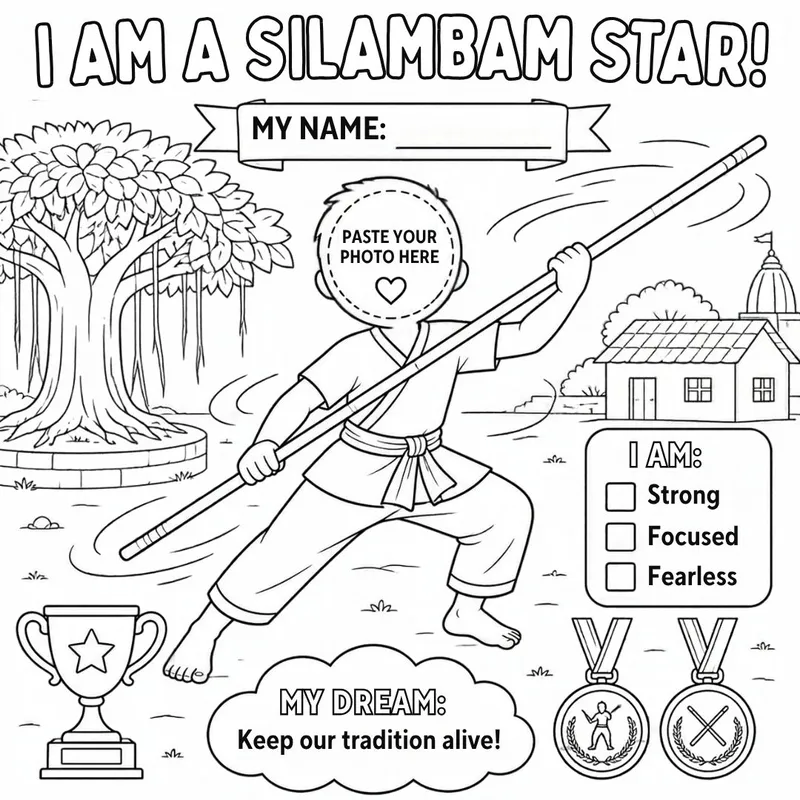I Am a Silambam Star – Colour & Frame Kit