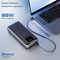 Bravo AXM-023 27000mAh 65W Laptop Power Bank – Type-C PD | USB Output | Fast Charge