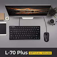 Lapcare L‑70+ USB Mouse – 1200 DPI, Ergonomic, 3D Optical Tracking, Plug-and-Play