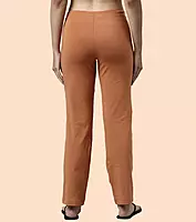Enamor Essentials Womens E014-Mid Rise Slim Fit Basic Straight Leg Lounge Pants