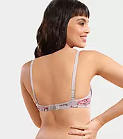 Enamor Medium Coverage, Wirefree Perfect Plunge Women T-Shirt Lightly Padded Printed Bra - F023