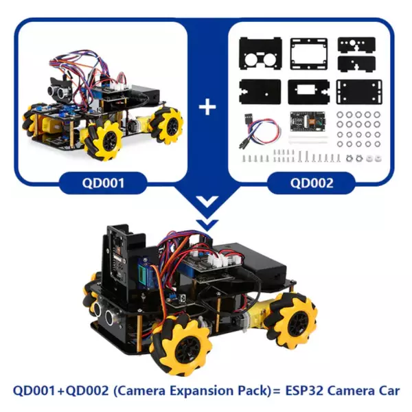 ESP32 Camera Expansion Pack for QD001 (Without Car) ESP32 Camera Expansion Pack for QD001 (Without Car)
