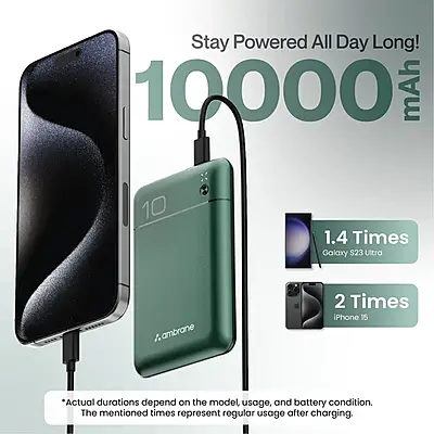 Power Bank Ambrane PocketCharge 10000 mah Blue Power Bank Ambrane PocketCharge 10000 mah Blue