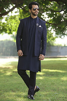 Marvel Dark Blue IndoWestern Marvel Dark Blue IndoWestern