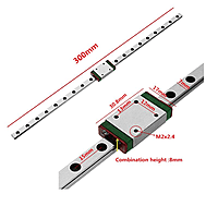 MGN7H Linear Guide Rail - 1M with Sliding block