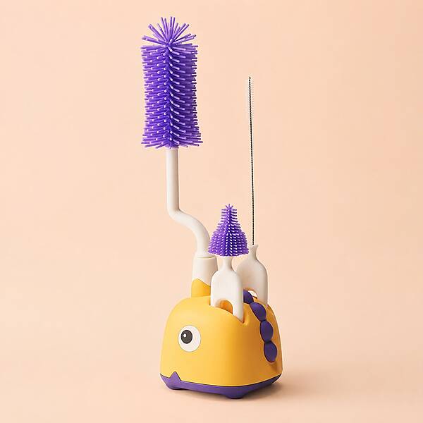Silicone Baby Bottle Cleaning Brush Kit with Storage Holder Silicone Baby Bottle Cleaning Brush Kit with Storage Holder