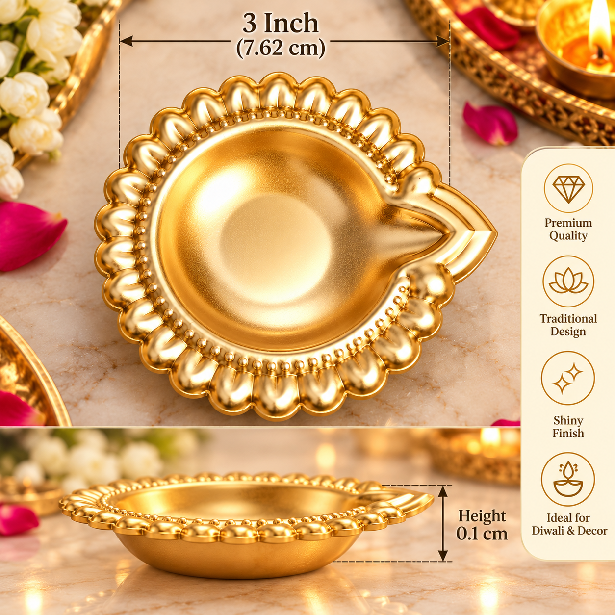 Metal Urli - Diya - Medium - 2.5inch