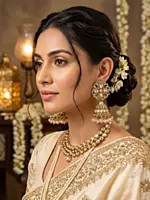 Elegant Antique Gold Jhumka Earrings