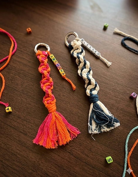 MACRAME NAME KEYCHAINS