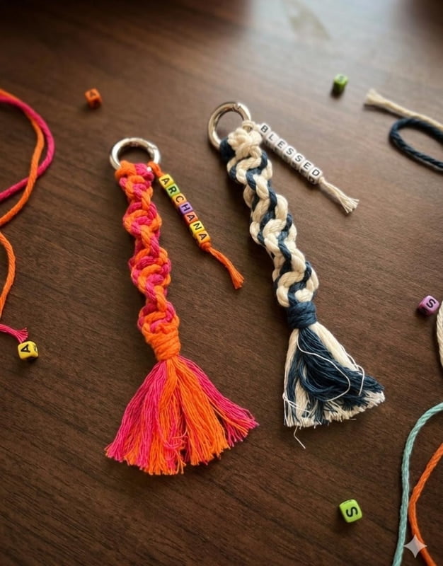 MACRAME NAME KEYCHAINS