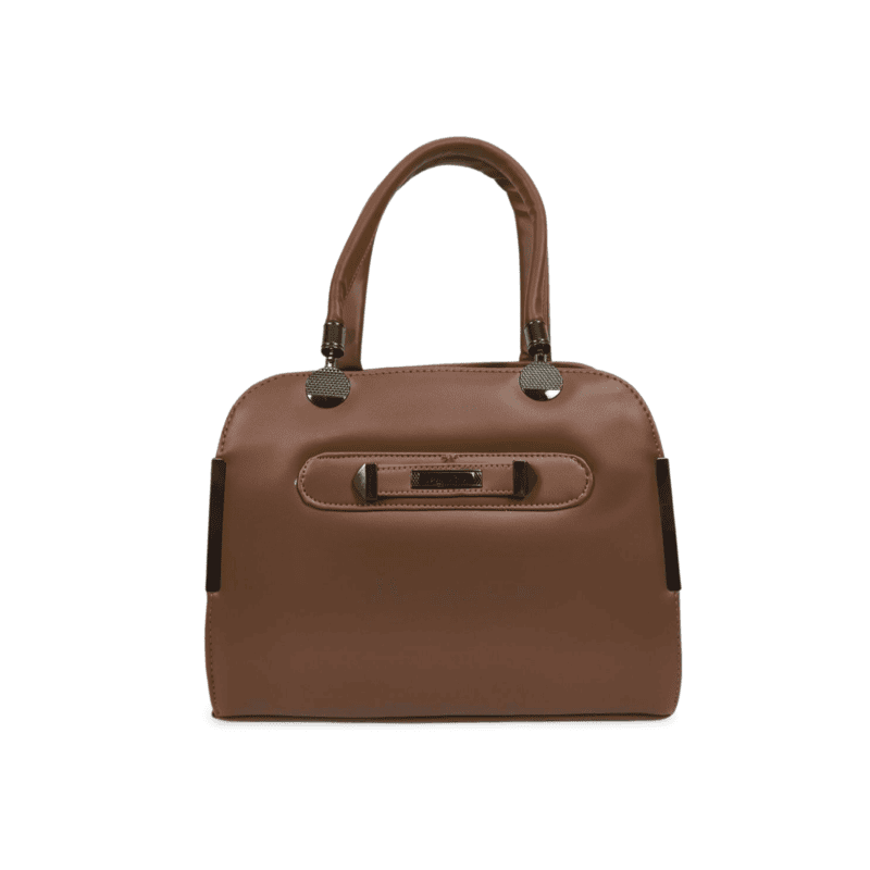Classic Brown Structured Handbag with Dual Handles