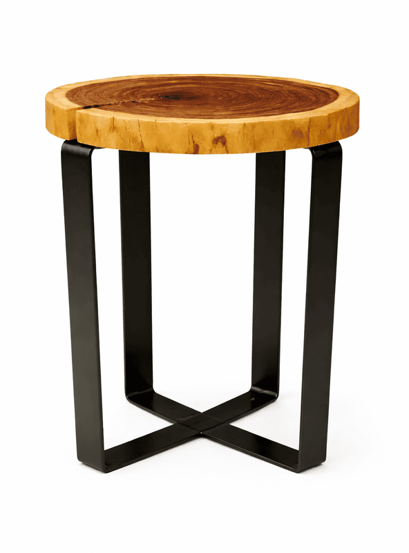 Patria Log Industrial End Table