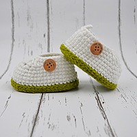Green Baby Booties with Double-Layer Sole – Soft & Comfortable Infant Shoes