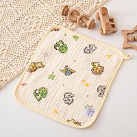 Muslin Crepe Wash cloth / Face towel - Colour Printed - Pack of 5 (Assorted)