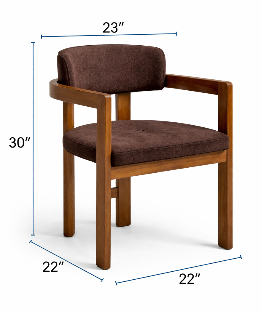 Burbon Fine Dining Cafe Solidwood Upholstery Chair