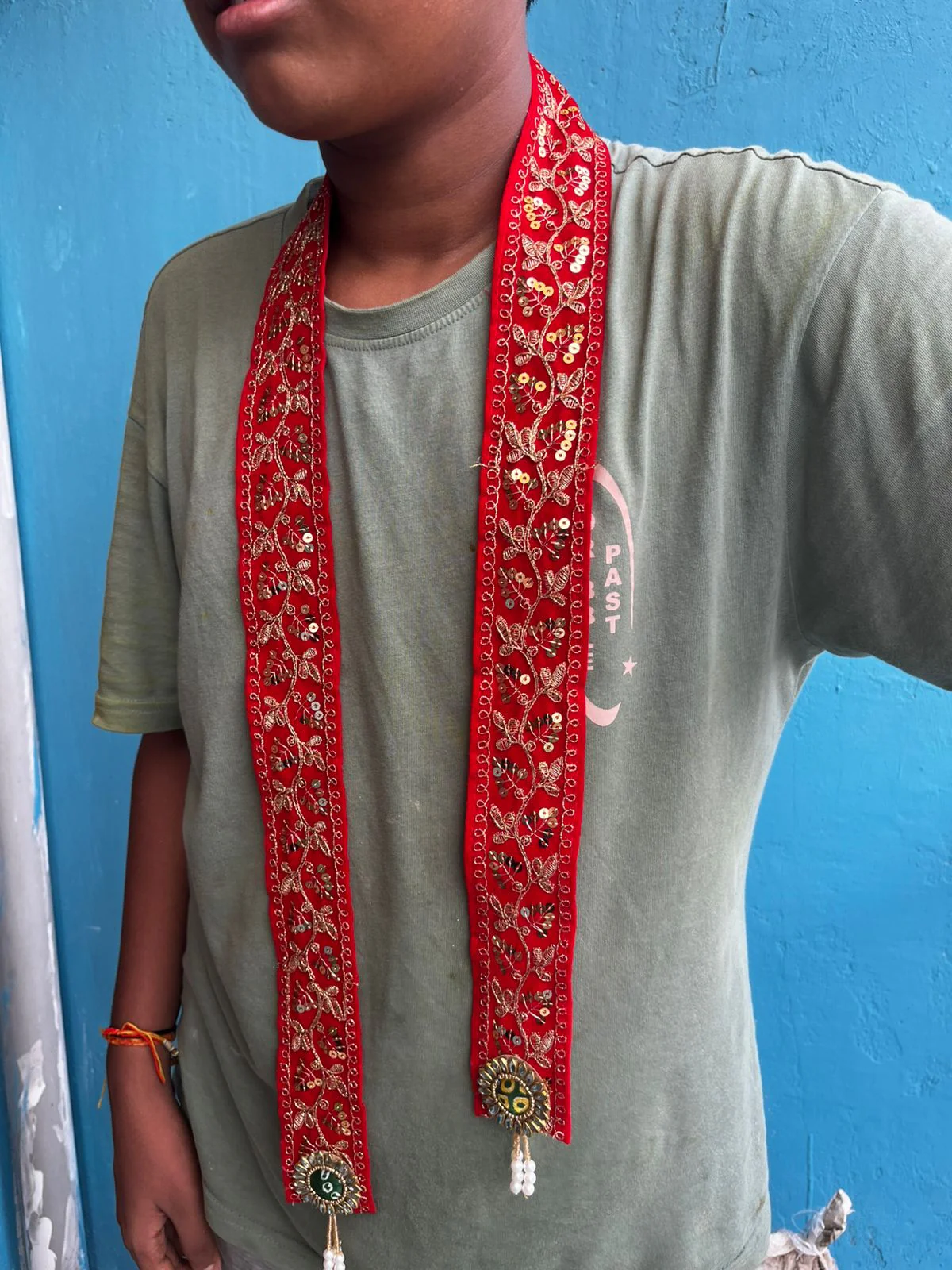 Velvet Work Welcome Dupatta for Barati