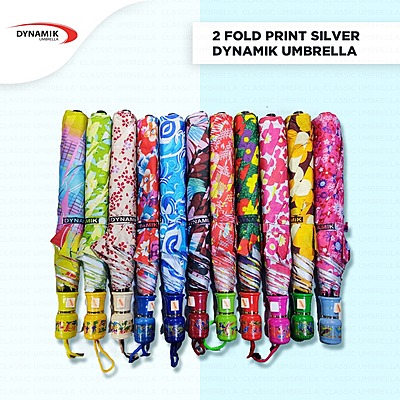 2fold Print Silver Dynamik Umbrella | (Pack of 12pcs) | INR 120/piece
