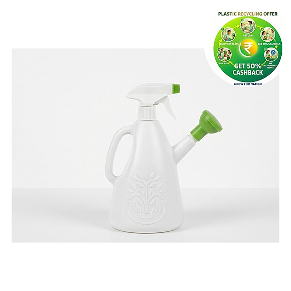 2-in-1 Pressure Plant Sprayer & Watering Can | 1.7 Litre | Green & White