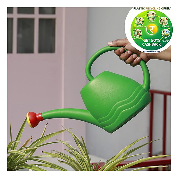 Watering Can Sprinkler | 2 Litre Plant Watering Can | Green Body Red Cap