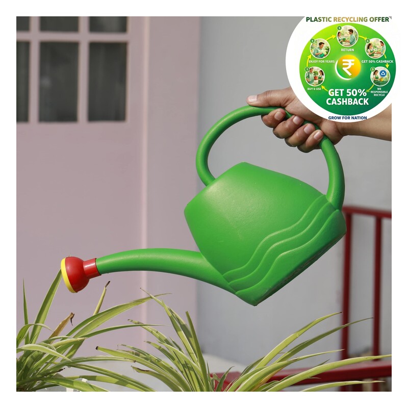Watering Can Sprinkler | 2 Litre Plant Watering Can | Green Body Red Cap