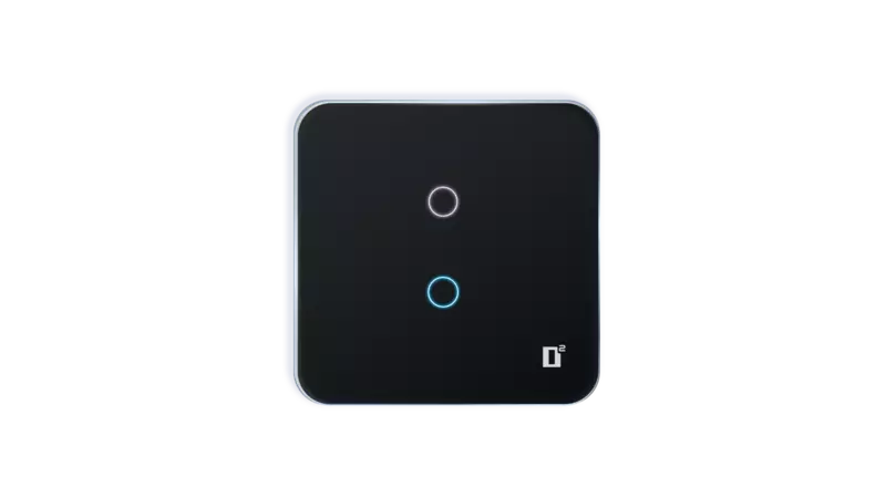 D2Touch 2 Module 2 Switch Glosy Acrylic Blue LED frameless Wi-Fi Remote Touch Switch Panel