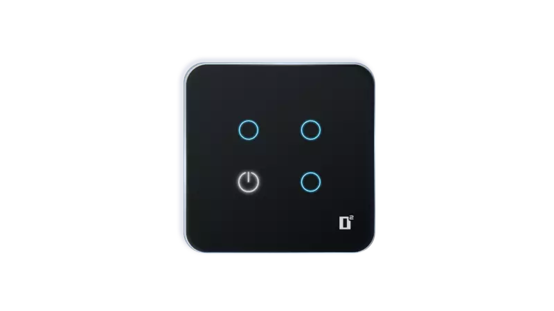 D2Touch 2 Module 4 Switch Glosy Acrylic Blue LED frameless Wi-Fi Remote Touch Switch Panel