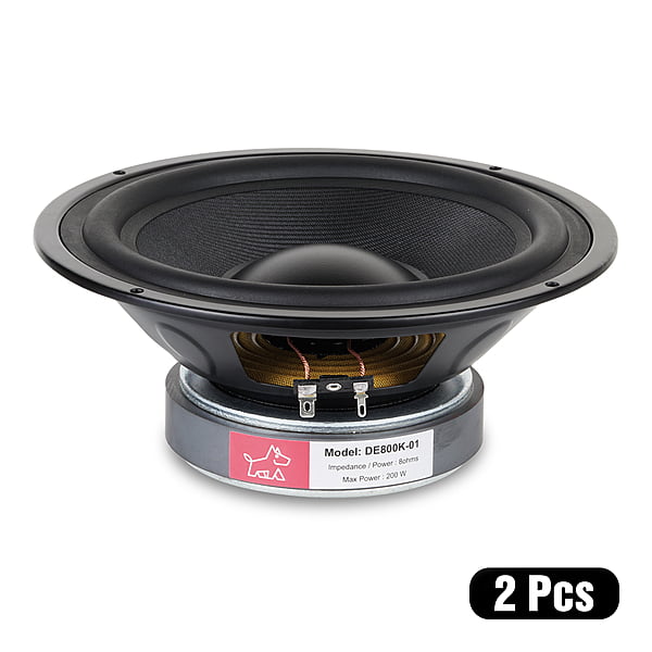 DE800-01 Woofer 8" 8Ohms 120 Watts Kevlar cone (2 Pcs)
