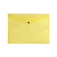 Pack of 12 Janrax A4 Yellow Document Wallets - Button Stud Folder