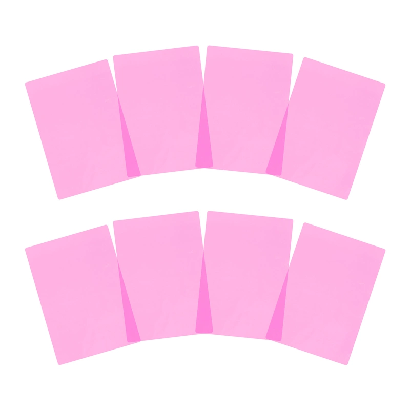 Pack of 8 A5 Plain Pink Dyslexia Overlay Reading Sheets â€“ PET Material, Rounded Corners