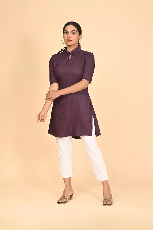 Women's Short Kurta - Purple